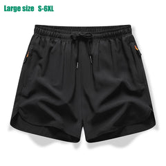 3/4 Sport Shorts Summer Men Casual Solid Ice Silk Light Sweat Absorb Quick Dry Running Fitness Outdoor Loose