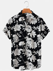 Hawaiian Men's Print Short Sleeve Shirt Beach Coconut Tree Fashion Lapel Top 2025 New for Men Floral Clothes