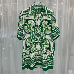 Summer 2025 Digital Print Casual Short Sleeve Mens Shirt Shorts Hawaiian Shirt Set Cross-Border Youth Fashion Male Model Clothes