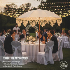 Outdoor UPF50+ Sunshade Umbrella Rotatable Triangle Tassel Design Garden Beach Wedding Decoration Single Umbrella without Base