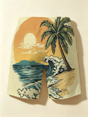 Men's Quick Dry Beach Pants Loose Straight Drawstring Swim Trunks Lightweight Board Shorts for Vacation Pool Party