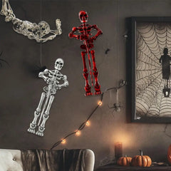Halloween Magnetic Middle Ages Skeleton Posable Skeleton Human Shape Bones Halloween Haunted House Horror Props Skeleton Doll