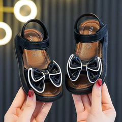 New Fashionable Girls Sandals Summer Bow Princess Sandals 3-14 Years Old Students Children Outside Wearing Versatile Sandals