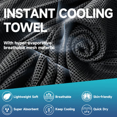 4 Packs Superfiber Ice Towel Soft Breathable Cold Towel Cooling for Yoga, Sports, Golf, Gym, Camping, Running, Fitness, Exercise