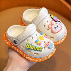 Kids Summer Sandals Hole Children's Shoes Slippers Soft Anti-Skid Cartoon DIY Design Hole Baby Shoes Sandy Beach For Boys Girls