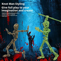 Halloween Magnetic Middle Ages Skeleton Posable Skeleton Human Shape Bones Halloween Haunted House Horror Props Skeleton Doll