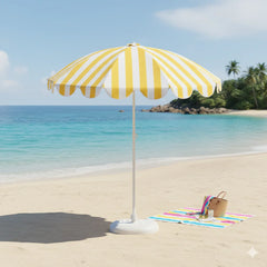 Adjustable Height UPF50+ UV Protection Beach Sun Umbrella (Base Not Included) for Balcony Or Patio Outdoor Shade Umbrella
