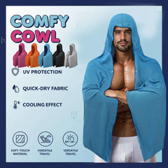 Cooling Hooded Towel Poncho UV Protection Sun Shield for Swimming Beach Pool Outdoor Sports Wipe Sweating Towel