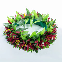 Artificial Maile Leaf Spider Lily Flowers Tropical Haku Head Lei Po'o Hawaii Crown Handcrafted Gifts Hula Dancing Performace