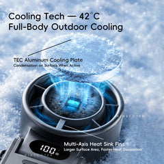 KINSCOTER Outdoor Foldable Portable Handheld Fan Mini Cooling Rechargeable 3600mAh 100-level Free Control High Speed Turbo Fan