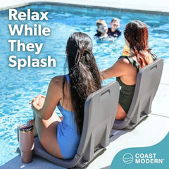 Coast Modern Portable Poolside Chair Adult Foldable Flip Chair for Pool Beach Tailgating and Stadium Durable Plastic with Back