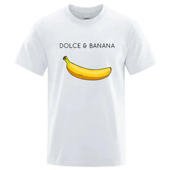 Summer Men T-shirt High Quality Cotton Blend Funny Banana Printing Loose O-neck Men Short Sleeve Casual For Male T-shirt Top Tee