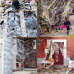 Halloween Decoration Spider Web,Artificial Cobweb,Stretchy Cobweb With Spider,Horror Gothic Haunted House Home Decor