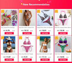 New Bikini Women Swimsuit Beach Vacation Swimwear Leopard Printed Sexy Bikini Set Beachwear Swimsuit Thong Bathing Suit Biquinis