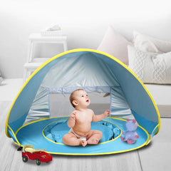 【New】Beach Tent Sun Shelter Up Beach Tent Sun Proof Wind Proof Portable Baby Beach Tent with Pool Storage Bags for Outdoor