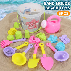 18pcs Beach Toy Set, Children Folding Bucket Summer Sand Pool Beach Game Set, Great Holiday Outdoor Play Tools For Girls Gift