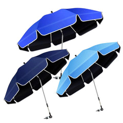 Waterproof Beach Chair Umbrella With Clamp 360 Rotation Fishing Umbrella 23-inch UV-protected Clip Camping Parasol Sun Umbrella