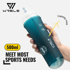 WRELS 500ML TPU Soft Folding Water Bottles BPA-Free Collapsible Sports Flasks for Hiking Climbing Camping Running Bottle