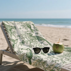 Tropical Jungle Sketch Compact Travel Beach Towel Super Absorbent Sand Resistant, Microfiber for Swimming Camping Yoga