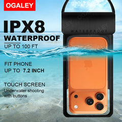 Waterproof Phone Pouch IPX8 Waterproof Phone Case for iPhone 17 Pro Max Cell Phone Dry Bag for Beach & Cruise Essentials Touch