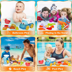Beach Toys for Kids Sand Toys Set with Sand Bucket Shovel Rake for Beach Sandbox Toys Summer Outdoor Gift Kit for Boys Girls