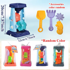 Beach Toy Set for Kids Sand Wheel Sand Bucket Scooter Shovel Rake Sailboat Hourglass Cute Molds Summer Outdoor Sandbox Sand Toys