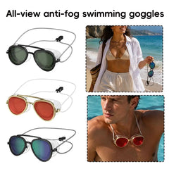 Full View Anti Fog Swimming Goggles Professional Anti Fog Full Angle Adjustable Strap Retro Swim Goggles for Men Women Swimmers