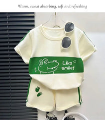 Children's Sets mother Kids Clothes Boys Girl T-shirt Shorts 2PCS Short sleeve Baby Children Clothing Toddler Suit Suit Striped