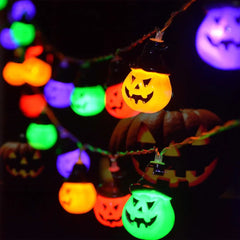 Upgraded Solar Halloween Lights Outdoor Pumpkin String Lights Waterproof Halloween Lights for Garden Patio Landscape Multicolor