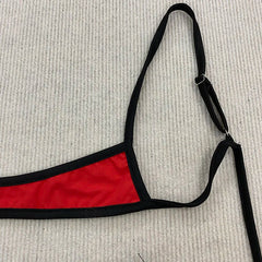 Sexy Y2K Spice Girl Contrast Color Bikini Retro Adjustable Shoulder Strap Backless Summer Beach Split Swimsuit