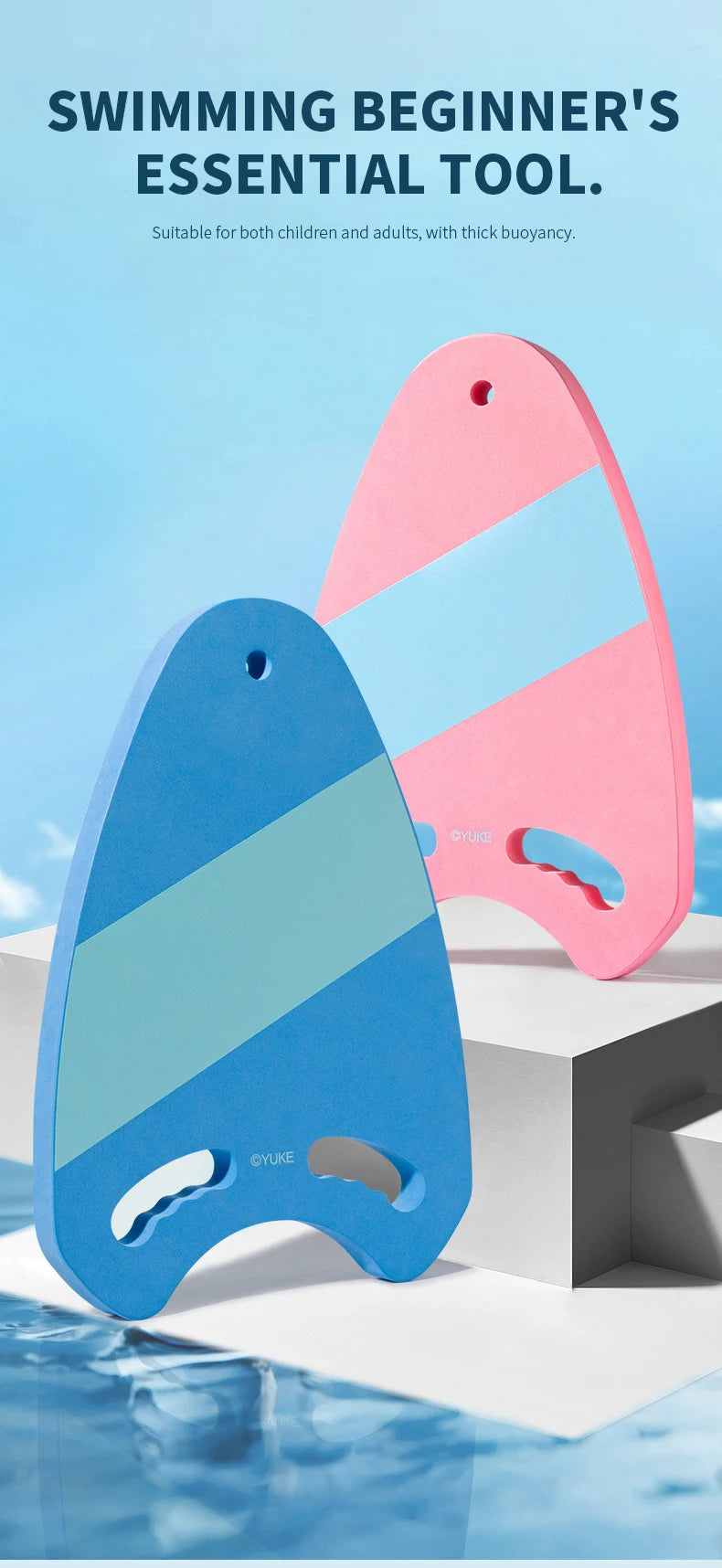 Premium Swim Float Board for Adults and Kids - Colorful Design, 3cm Thick, Streamlined Shape, Easy to Grip, Durable EVA Material