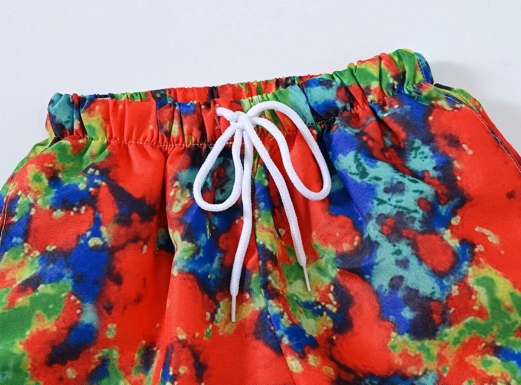Boys Cartoon Print Beach Shorts Summer Quick Dry Swim Trunks Kids Casual Board Shorts Toddler Swimwear Bathing Suit For 2-8Y