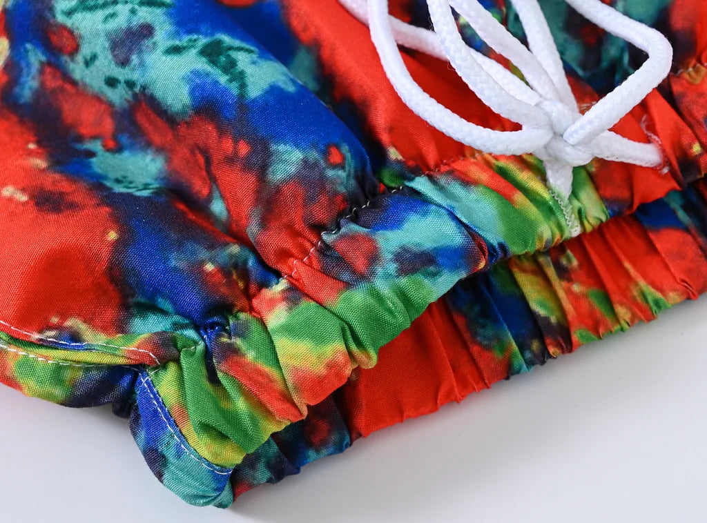 Boys Cartoon Print Beach Shorts Summer Quick Dry Swim Trunks Kids Casual Board Shorts Toddler Swimwear Bathing Suit For 2-8Y