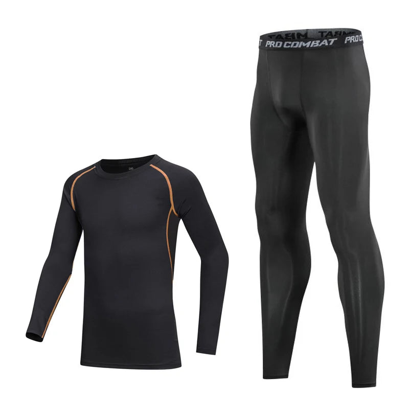 4 Pcs/Set Kid's MMA Compression T-shirt+Pants Rashguard Sportswear Boy Muay Thai Shorts Bjj Gi Rash Guard For Kid Boxing Suits