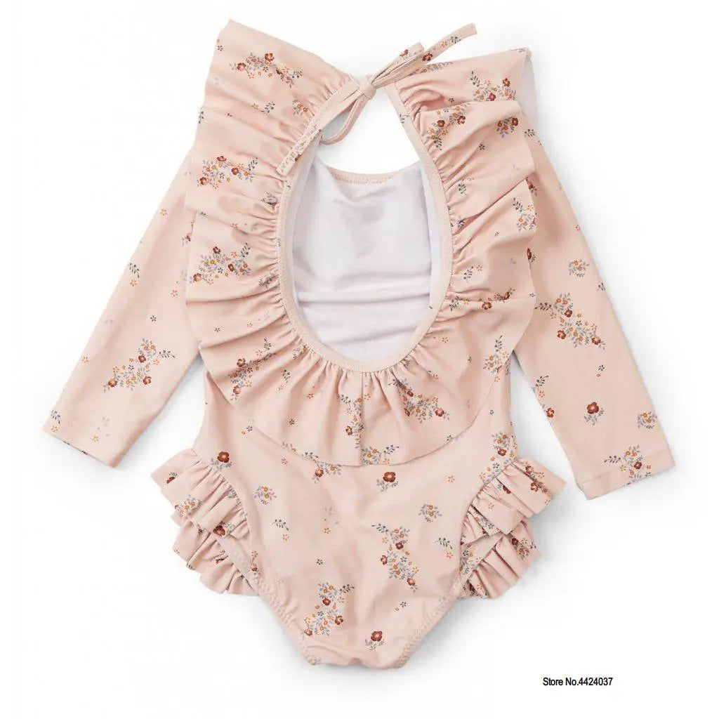 KS Baby Girls Swimming Suit Wear 18M-9T Flower Children Brand Kawaii BC Mr TAO Clothes Kids SwimWears Sister Brother Matching