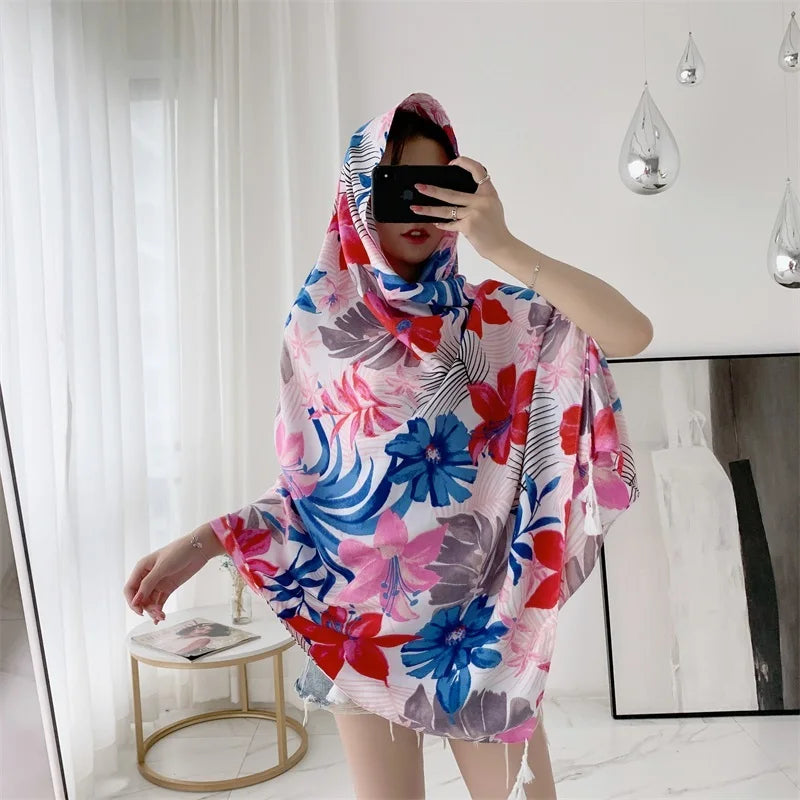 20 Styles 90x180cm Cotton Linen Summer Beach Dress Bikini Cover-ups Sarong Wrap Scarf Women Brazilian Swimsuit Bathing Cover Up