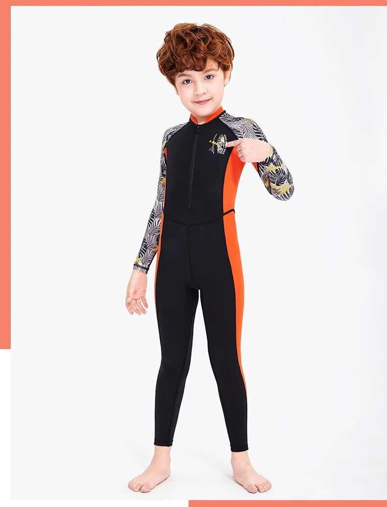 One-Piece Rash Guard for Kids, UV Sun Protection, Full Body Diving Bathing Suit, Swim Skins Swimsuit, UPF 50 + UV Sun Protection