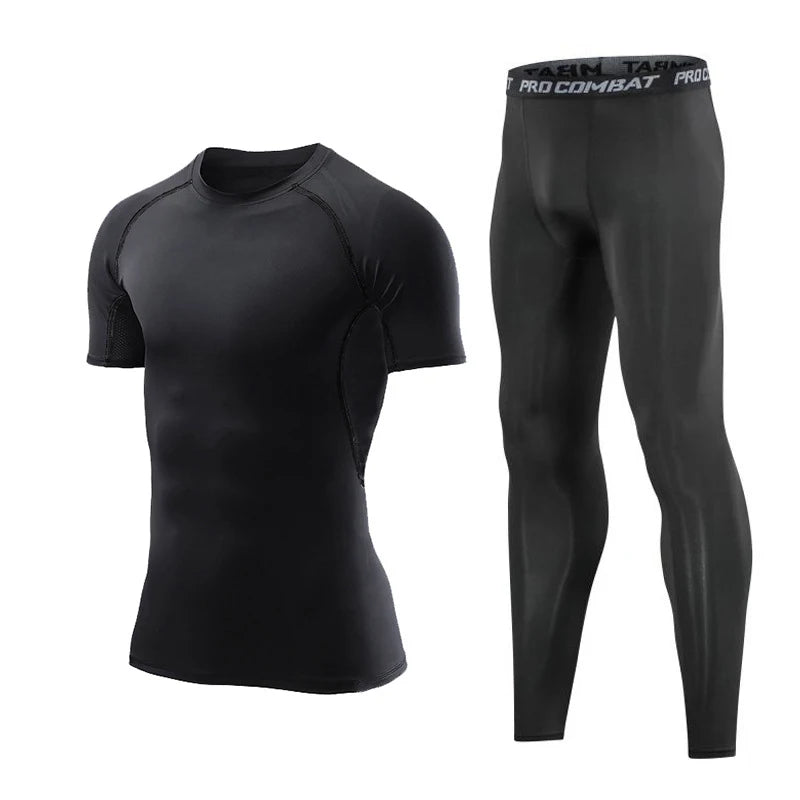 4 Pcs/Set Kid's MMA Compression T-shirt+Pants Rashguard Sportswear Boy Muay Thai Shorts Bjj Gi Rash Guard For Kid Boxing Suits