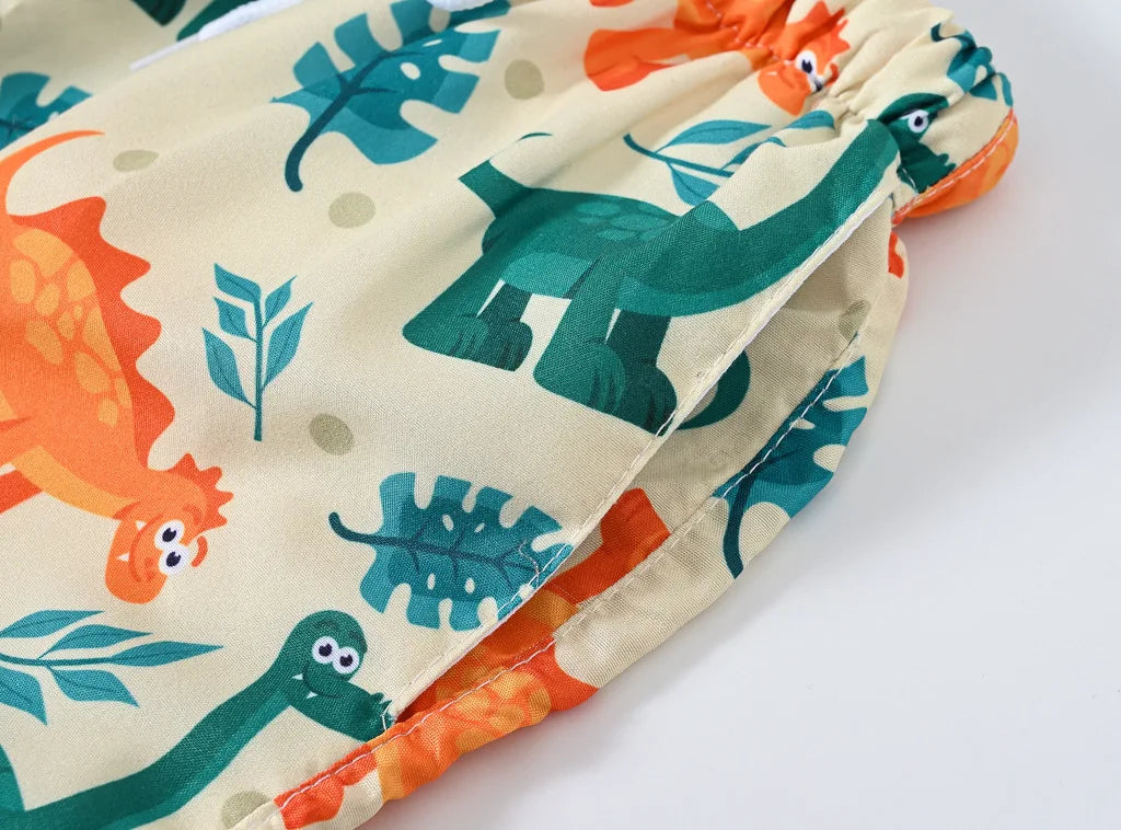 Boys Cartoon Print Beach Shorts Summer Quick Dry Swim Trunks Kids Casual Board Shorts Toddler Swimwear Bathing Suit For 2-8Y