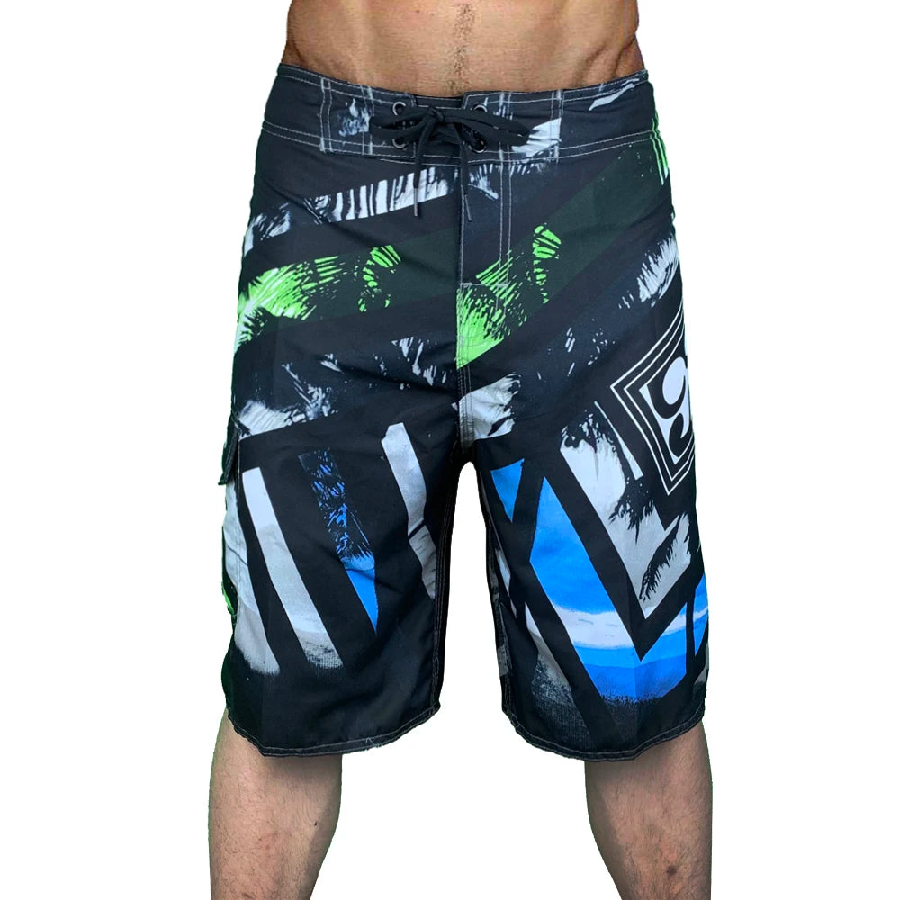 New Printed Men's Swimming Shorts Surfing Beach Pants Running Shorts Bermuda Plate Pants Casual Fitness Pants Swimwear