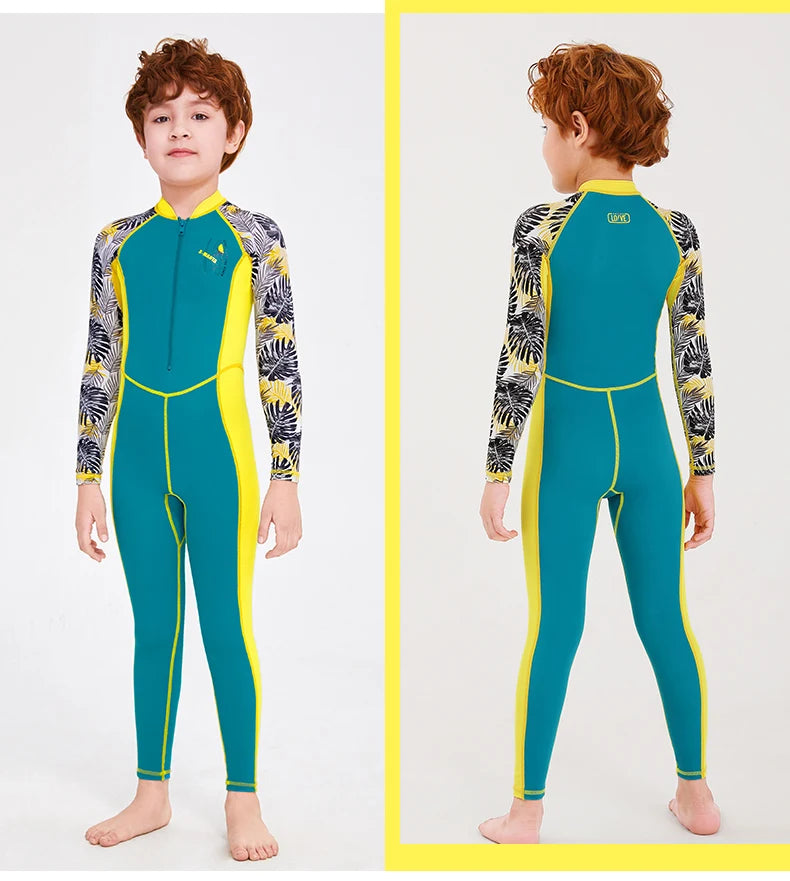 One-Piece Rash Guard for Kids, UV Sun Protection, Full Body Diving Bathing Suit, Swim Skins Swimsuit, UPF 50 + UV Sun Protection
