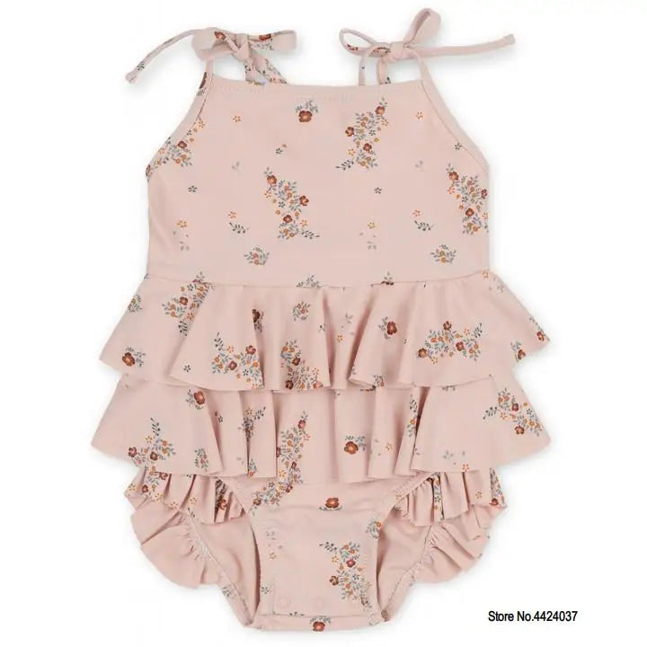 KS Baby Girls Swimming Suit Wear 18M-9T Flower Children Brand Kawaii BC Mr TAO Clothes Kids SwimWears Sister Brother Matching