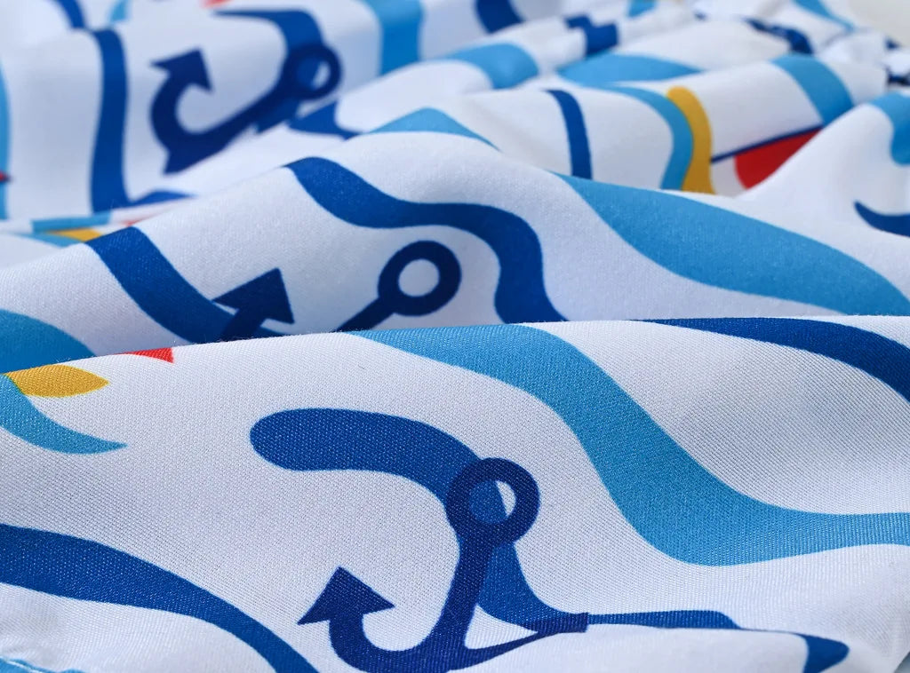 Boys Cartoon Print Beach Shorts Summer Quick Dry Swim Trunks Kids Casual Board Shorts Toddler Swimwear Bathing Suit For 2-8Y