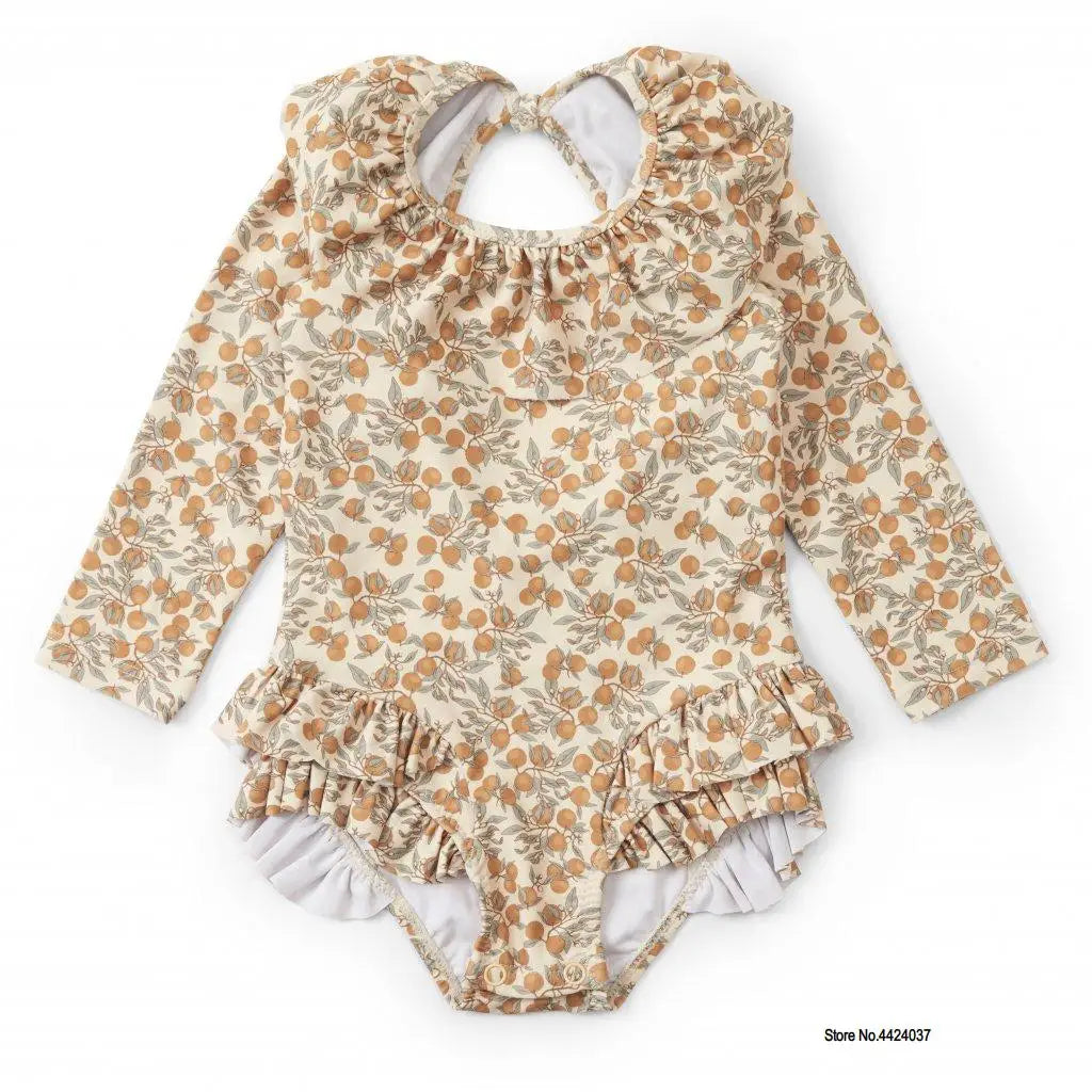 KS Baby Girls Swimming Suit Wear 18M-9T Flower Children Brand Kawaii BC Mr TAO Clothes Kids SwimWears Sister Brother Matching