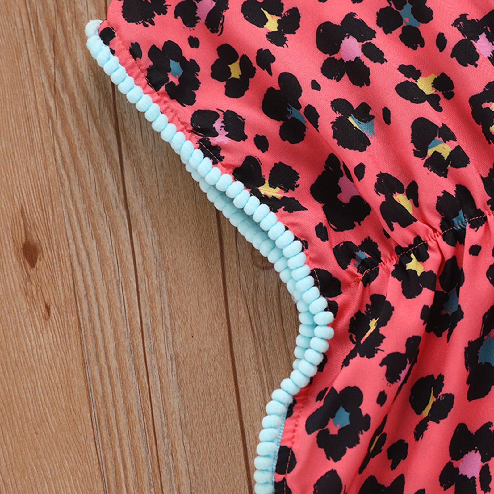 0-5Y Baby Girls Swimwear Cover-up 2026 Summer Leopard Tassel Kids Beach Dress Poncho Swimsuits Bikini Cover Ups Toddler Sundress
