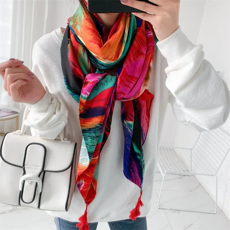 20 Styles 90x180cm Cotton Linen Summer Beach Dress Bikini Cover-ups Sarong Wrap Scarf Women Brazilian Swimsuit Bathing Cover Up