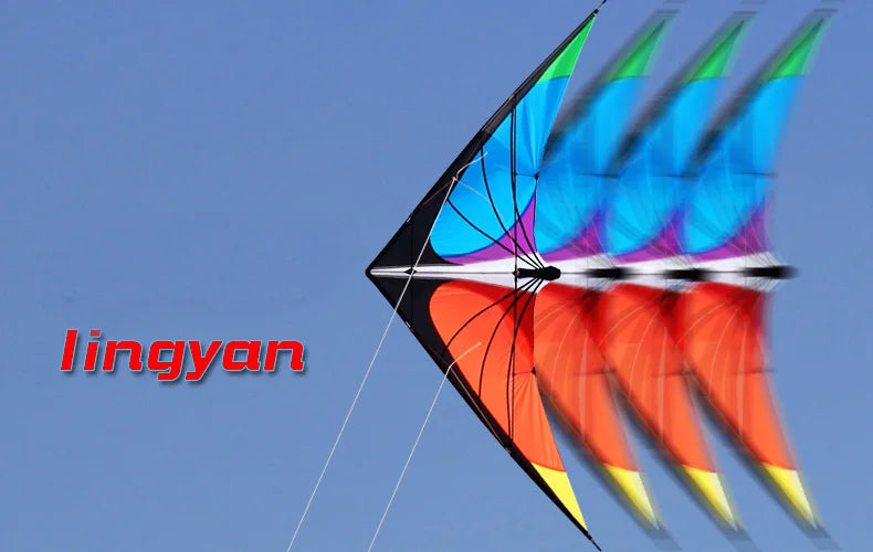 Outdoor Sport For Adults Power Stunt Kite Dual Line 1.8/2.4m Triangle Kite Good  Flying Toys With Handle And Line Sports Beach