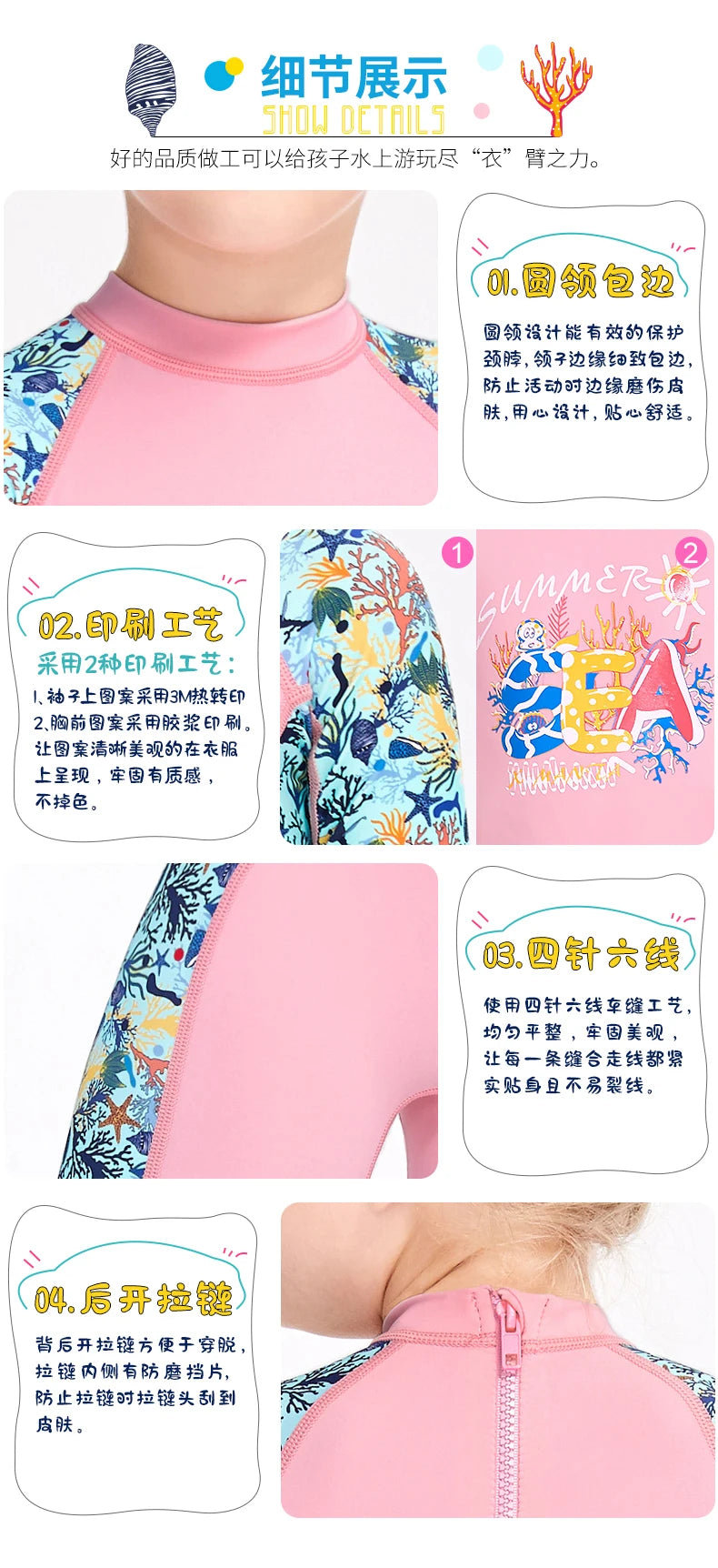 Girls and Boy One Piece Rash Guard Swimsuit Kid Water Sport Short Swimsuit UPF 50+ Sun Protection Bathing Suits
