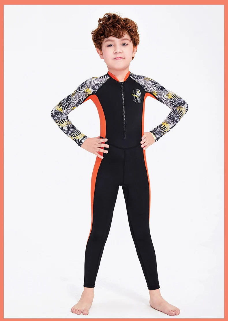 One-Piece Rash Guard for Kids, UV Sun Protection, Full Body Diving Bathing Suit, Swim Skins Swimsuit, UPF 50 + UV Sun Protection