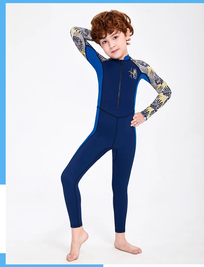 One-Piece Rash Guard for Kids, UV Sun Protection, Full Body Diving Bathing Suit, Swim Skins Swimsuit, UPF 50 + UV Sun Protection